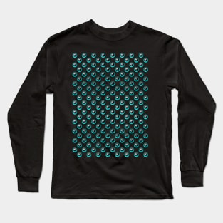 Yin Yang Design - Turquoise Color Pattern Long Sleeve T-Shirt